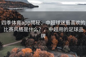 四季体育app揭秘：中超球迷最喜欢的比赛风格是什么？，中超用的足球品牌