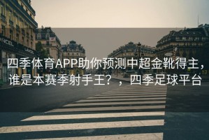 四季体育APP助你预测中超金靴得主，谁是本赛季射手王？，四季足球平台