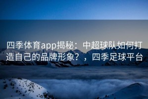 四季体育app揭秘：中超球队如何打造自己的品牌形象？，四季足球平台